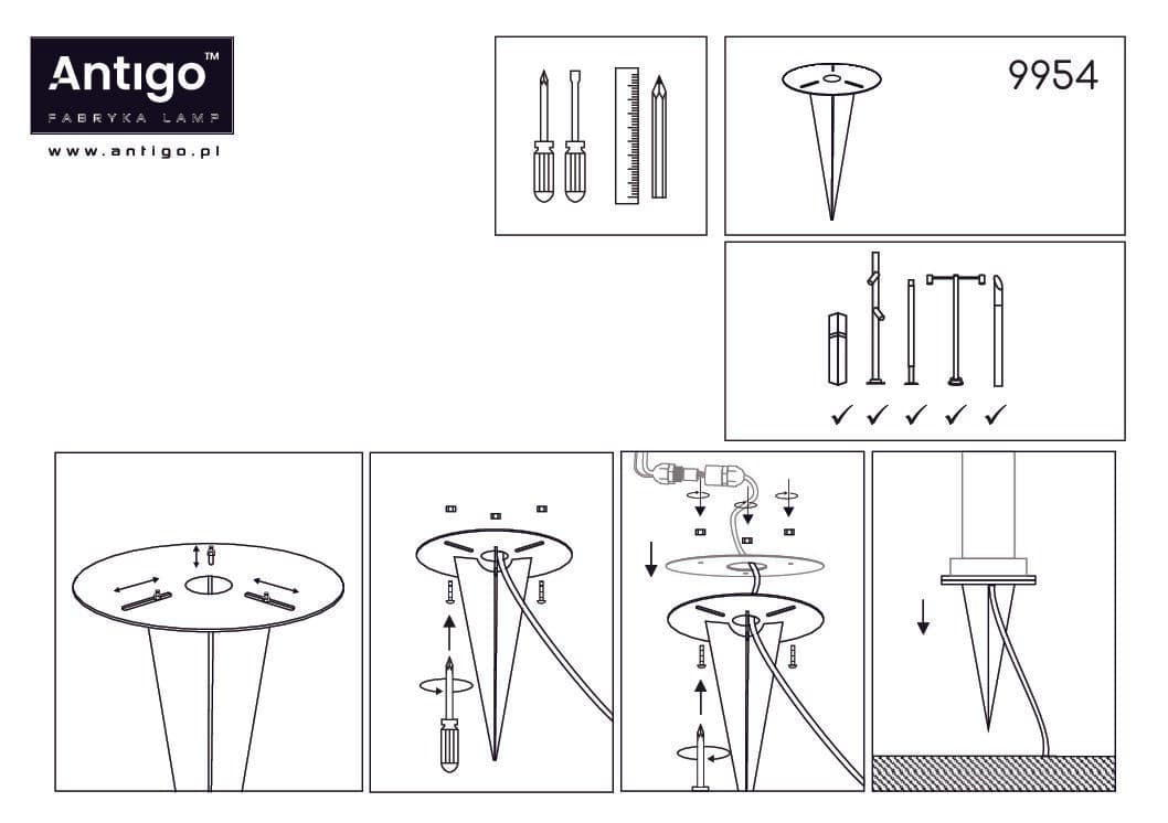 Akcesoria do lamp ogrodowych — Element montażowy dla lamp Niseko, Saga, Natsu 2, Gosen, Fuku — zdjęcie 3